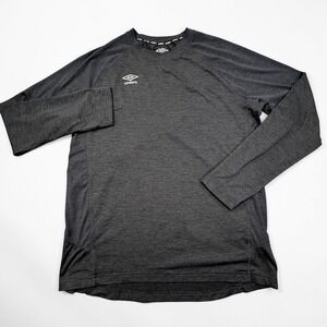 Umbro Shirt Mens Large Charcoal Long Sleeve Soccer Training Performance Stretch